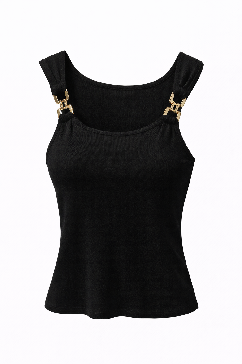 Gold Strap Chain Ribbed Tank