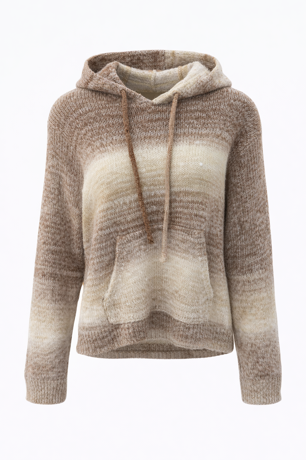 Brown Fuzzy Stripe Hoodie