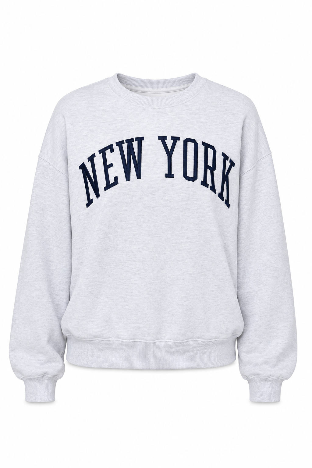 Grey Embroidered NY Pullover