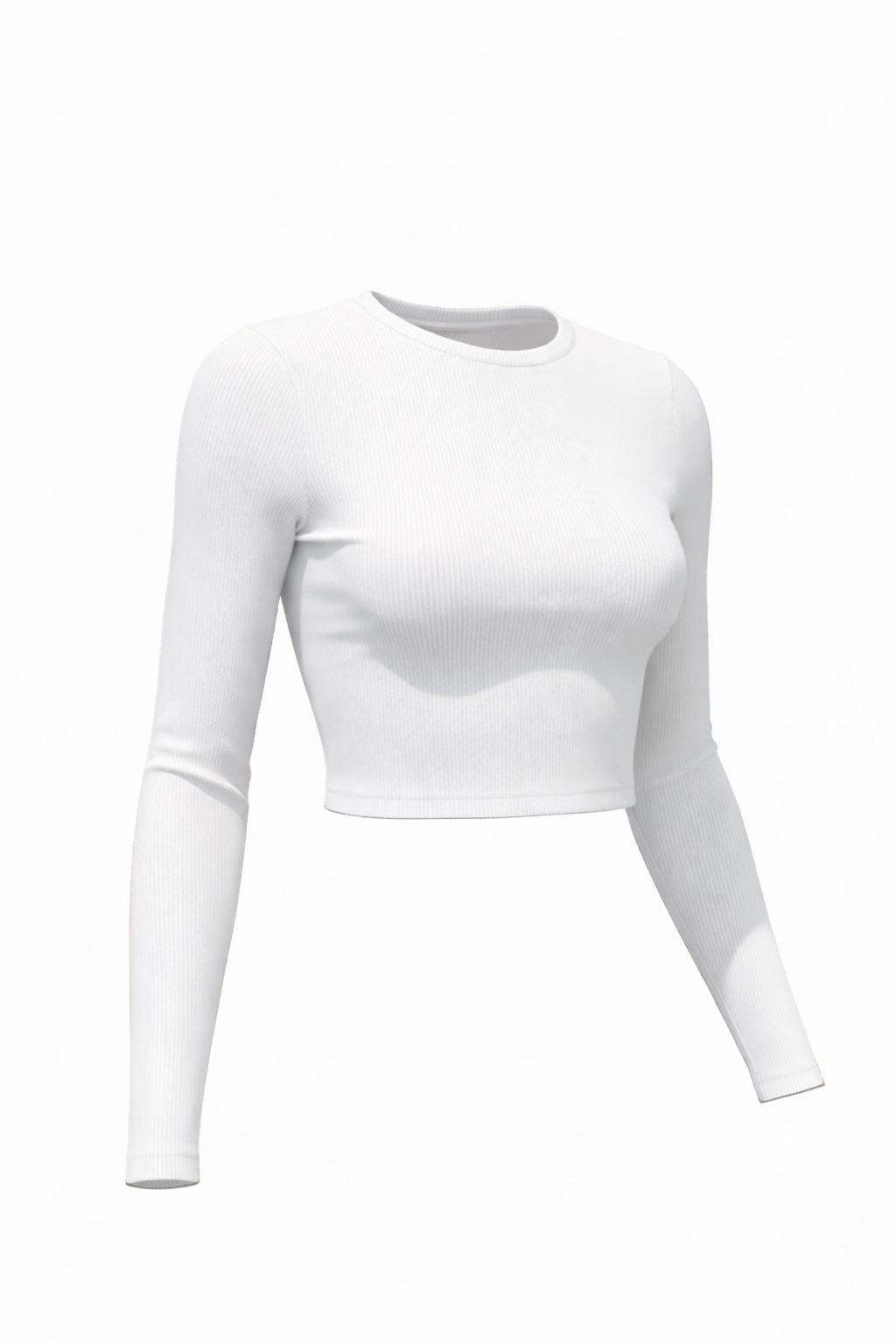 Rib Round Neck Crop