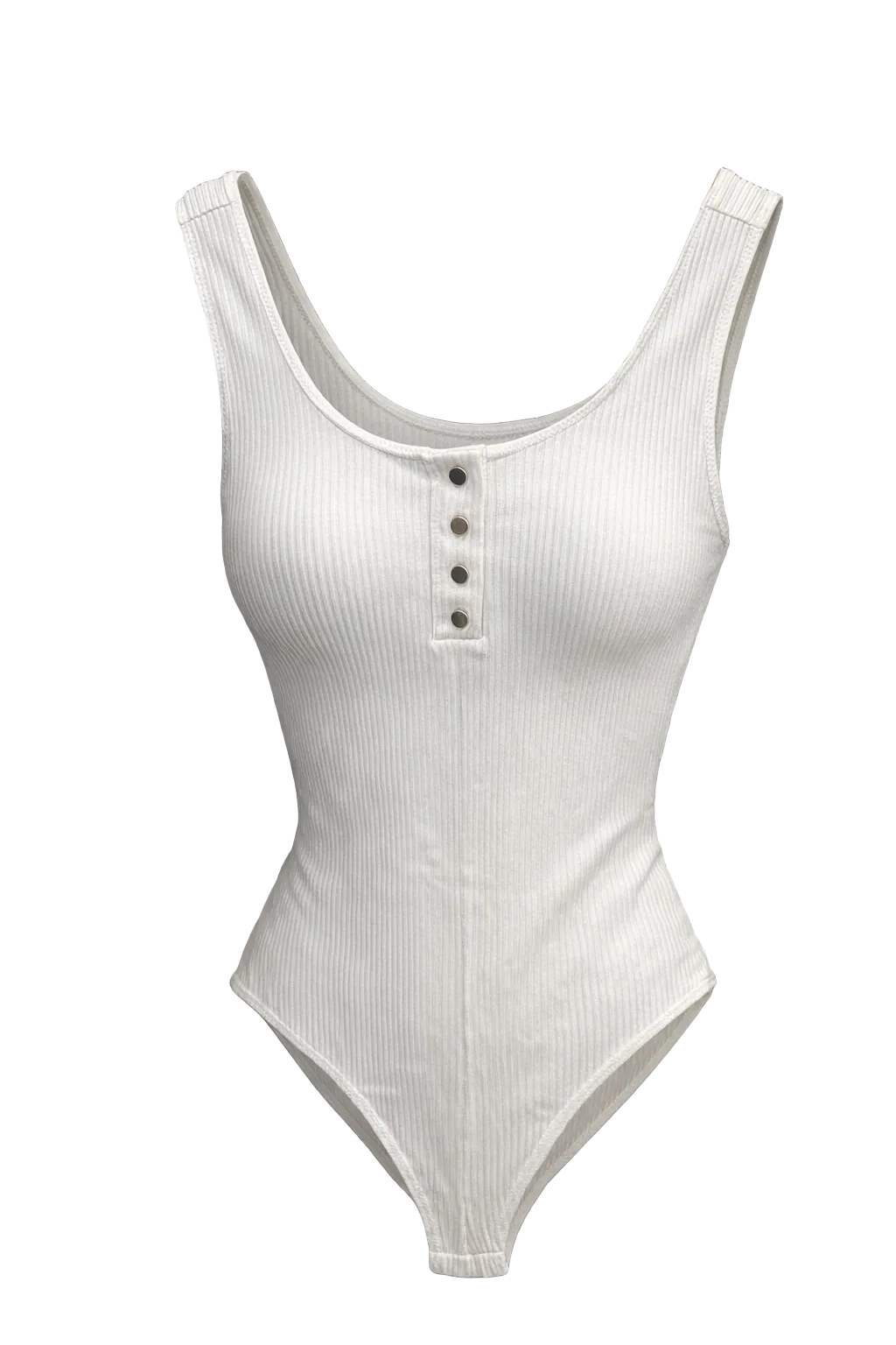 Ribbed Button Bodysuit