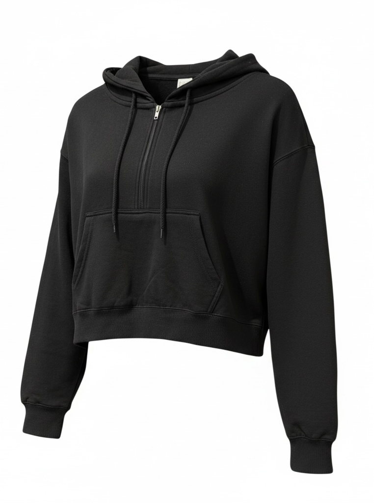Basic Fleece Half Zip Hoodie
