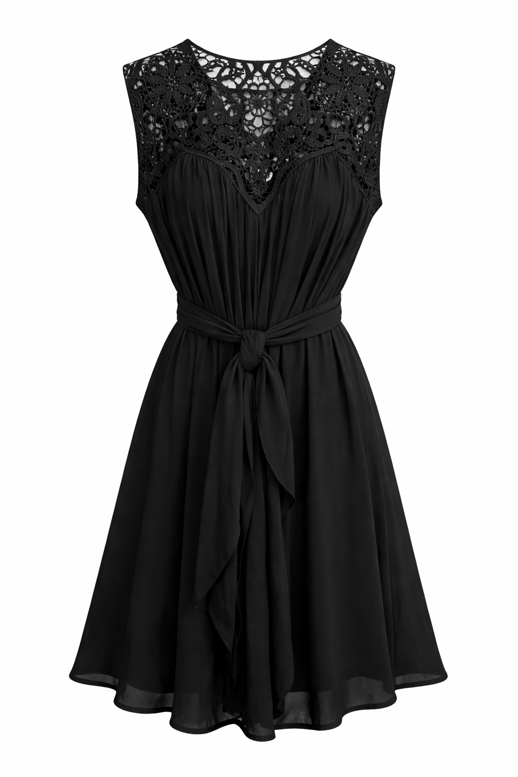Lace Tie Mini Dress