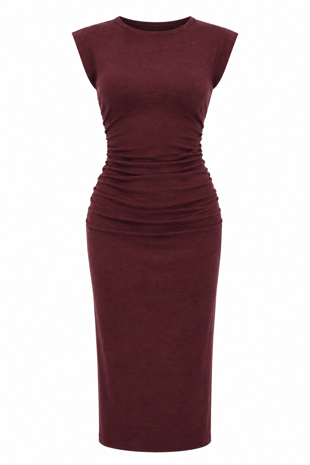 Soft Ribbed Side Scrunch Midi Dress