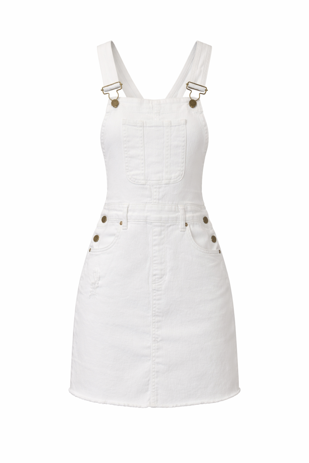 White Denim Overall Dress
