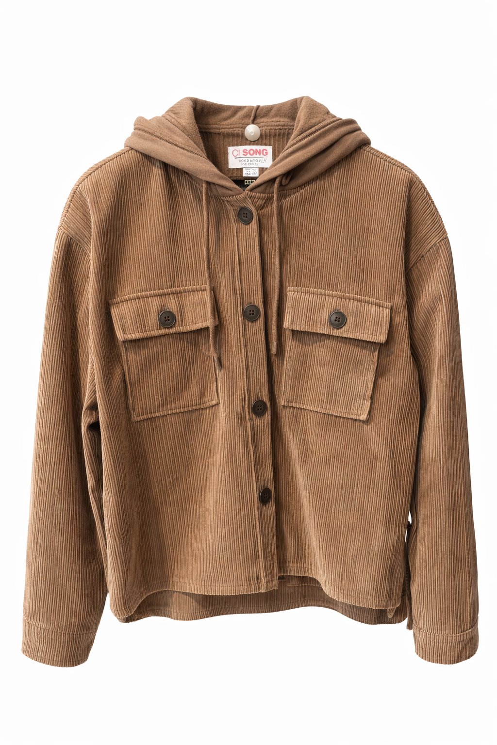 Hooded Corduroy Shacket