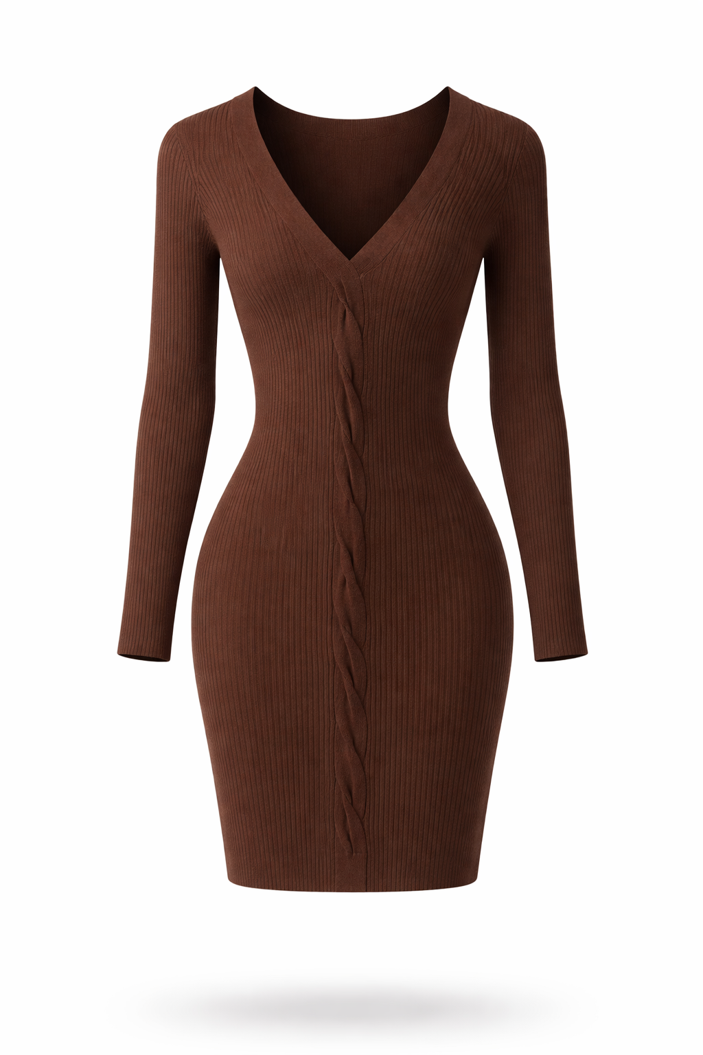 Brown Braid Front Dress