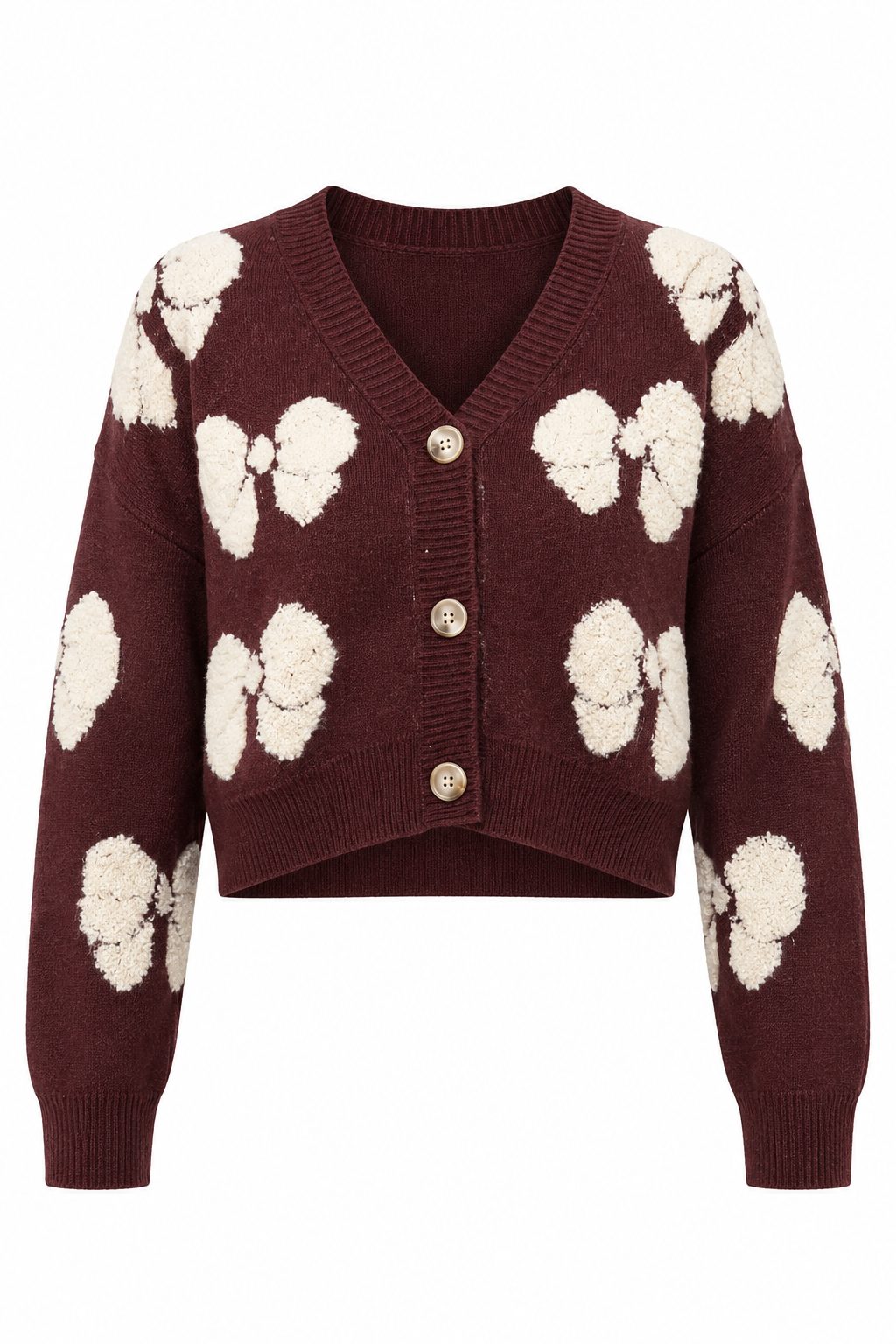 Bow Knit Button Sweater