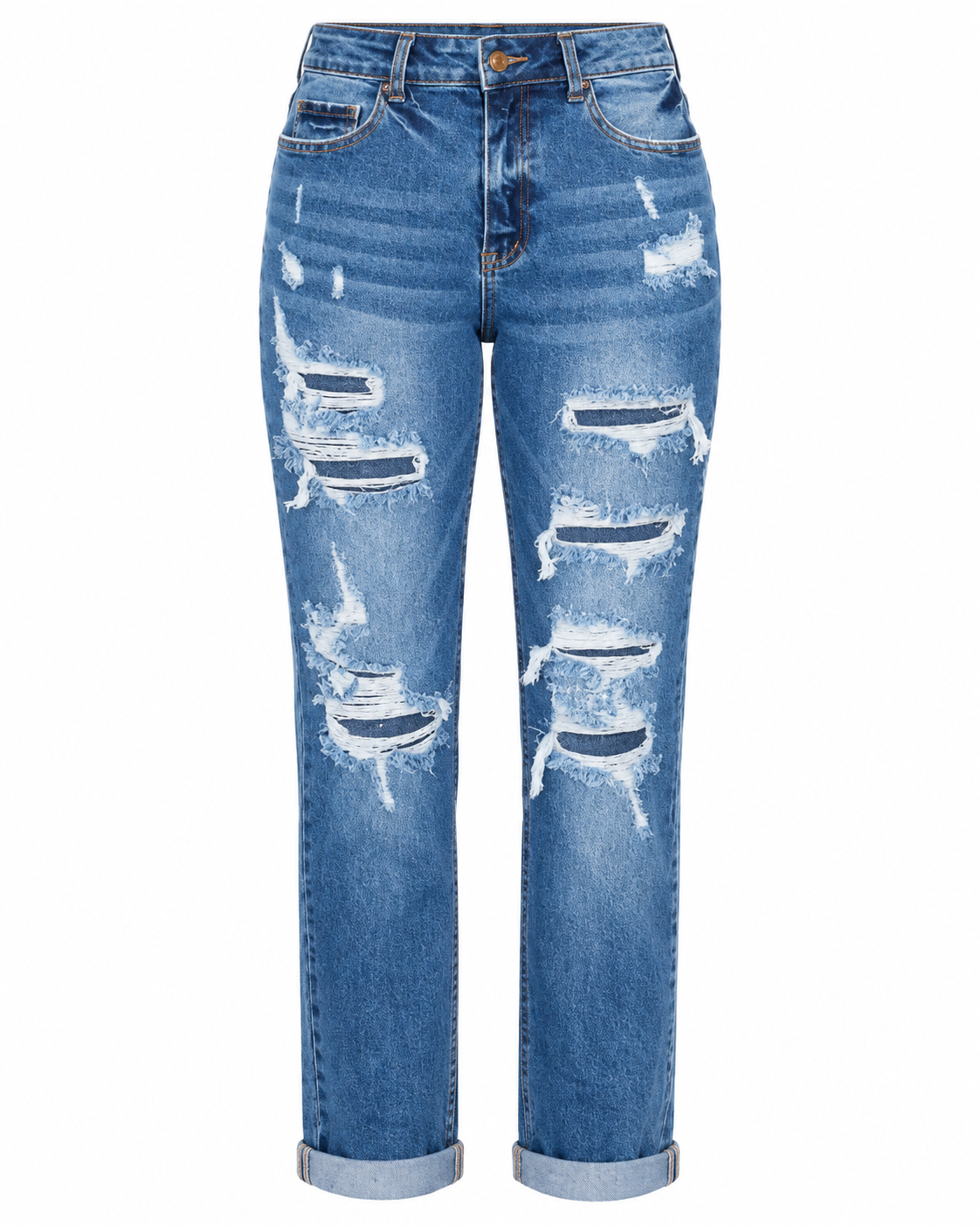 Ripped Mom Medium Blue Jeans