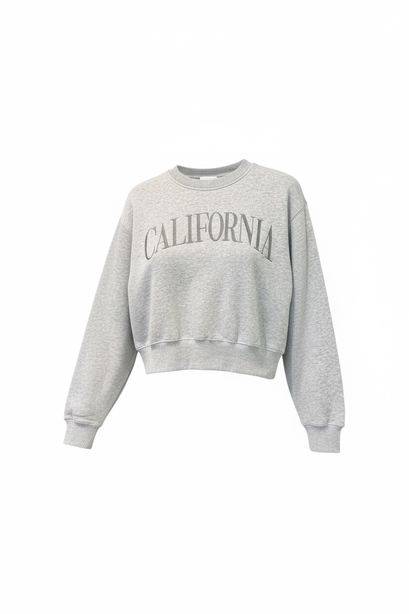 Crop Embroidered Pullover
