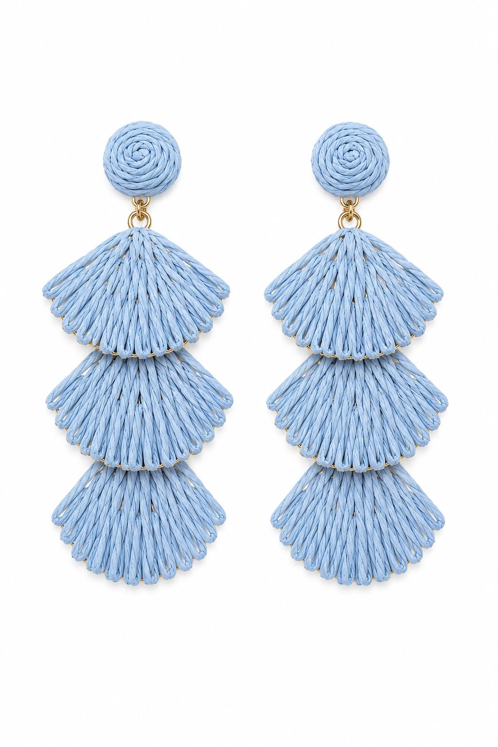 Raffia Fan Drop Earrings