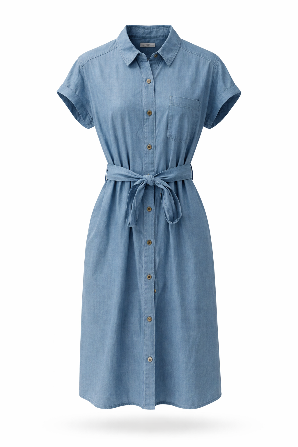 Denim Button Tie Dress