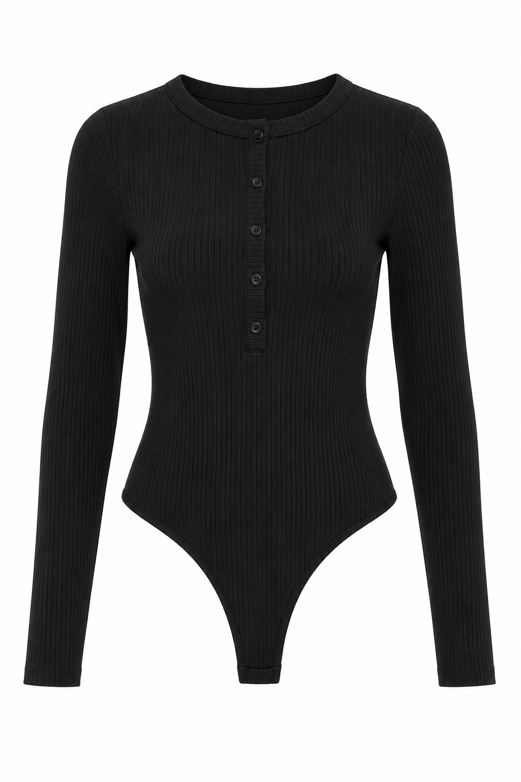Ribbed Button Bodysuit