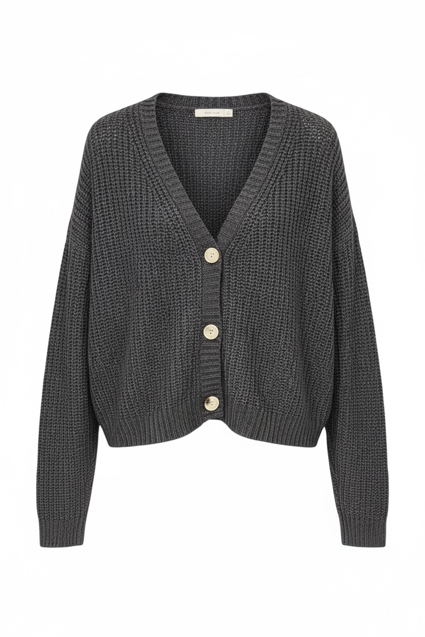 Crop Knit Button Sweater