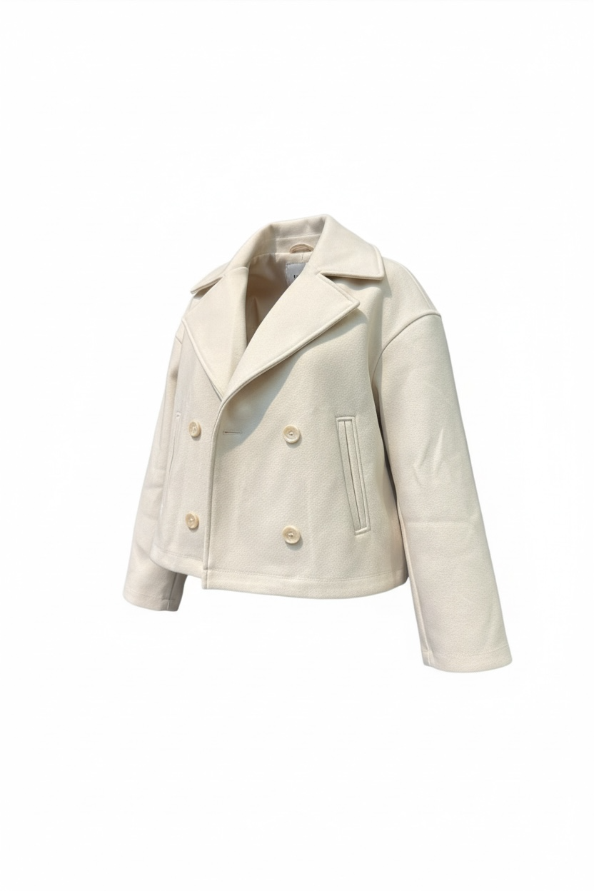 Thick Crop Felt Button Jacket