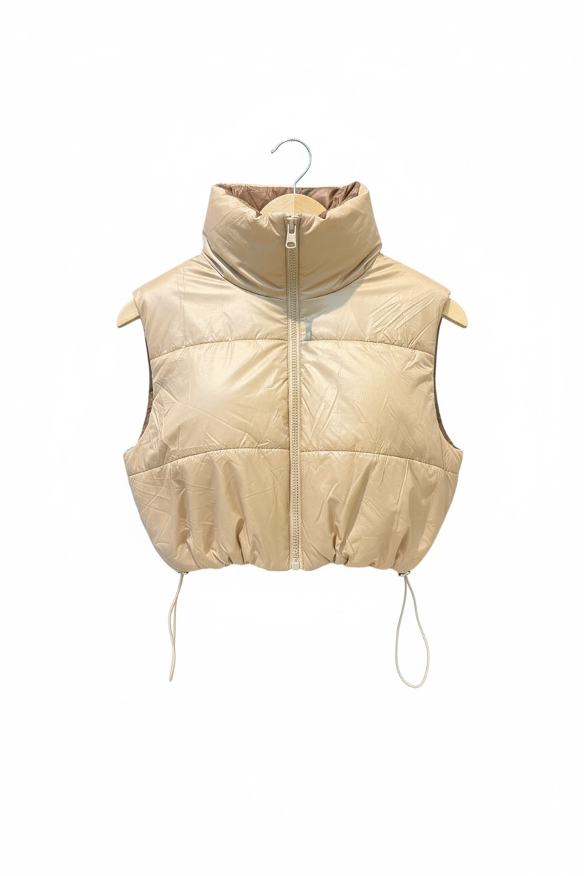 Reversible Crop Puffer Vest