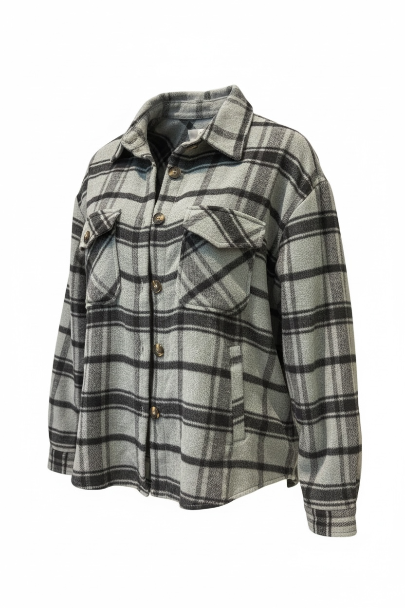 Soft Plaid Button Shacket