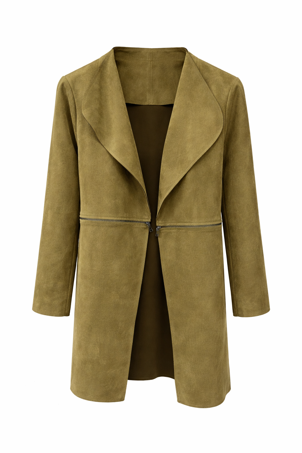 Vegan Suede Two Zipper Jacket