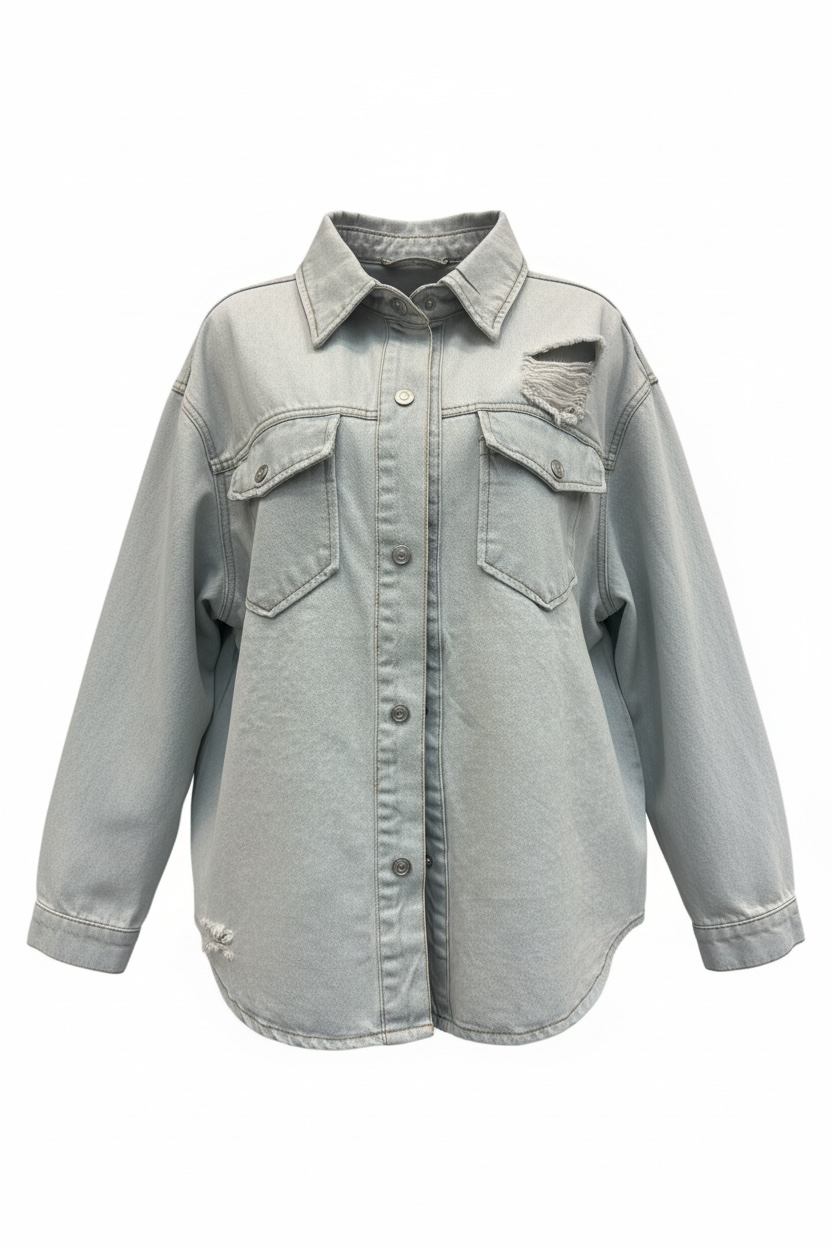 Light Ripped Jean Jacket