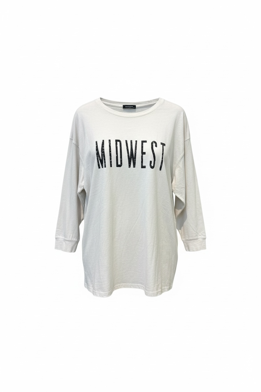 Beige Midwest Graphic Long Sleeve