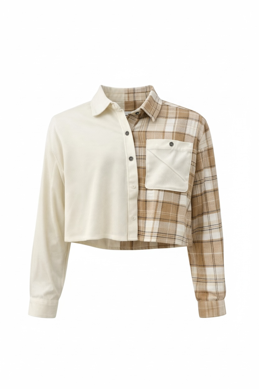 Crop Half Half Flannel