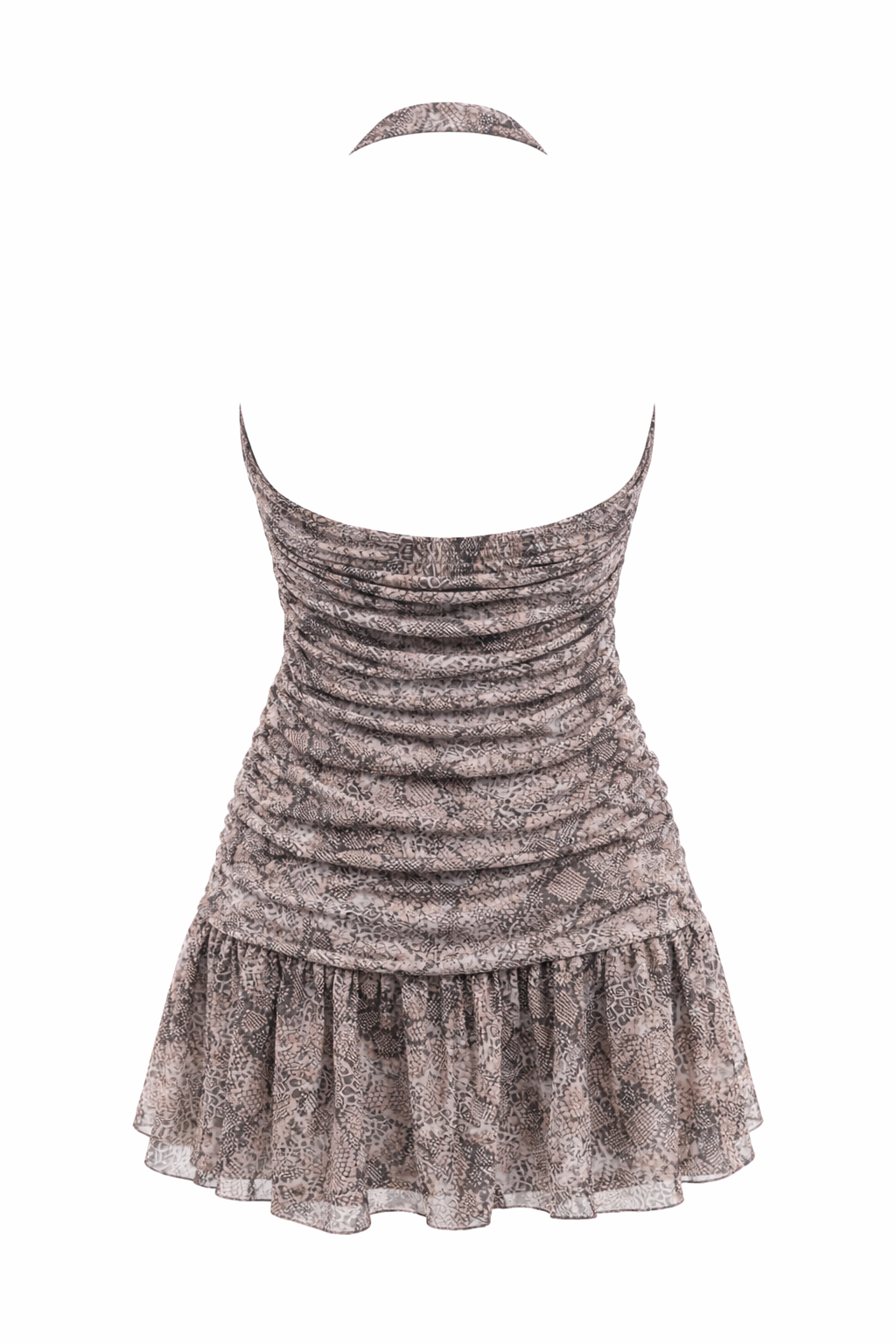 Snake print halter mini dress