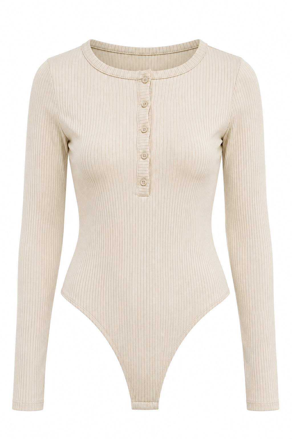 Ribbed Button Bodysuit