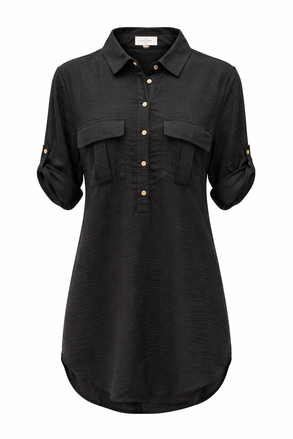 Tunic Pocket Button Mini Dress