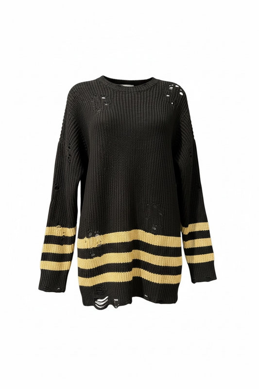 Distressed Stripe Sweater