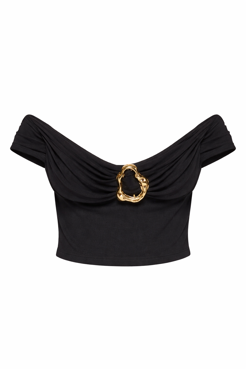 Black Folded Accent Top