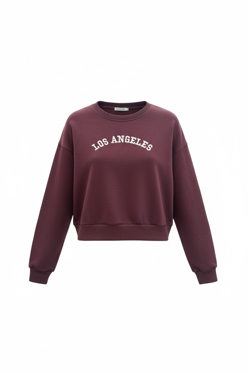 LA Embroidered Crop Pullover