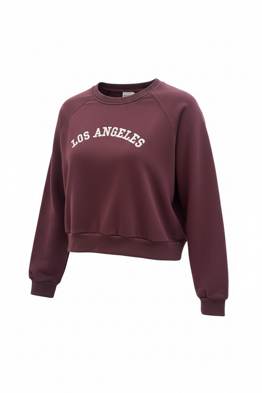 LA Embroidered Crop Pullover