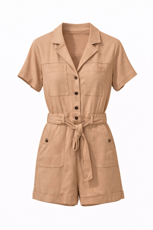 Mini Stretch Cargo Romper
