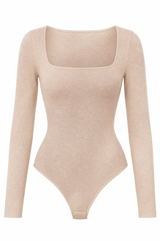 Soft Ribbed Square Neck Body Suit