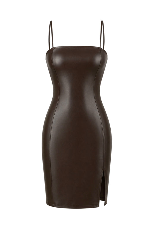 Faux Leather Mini Dress