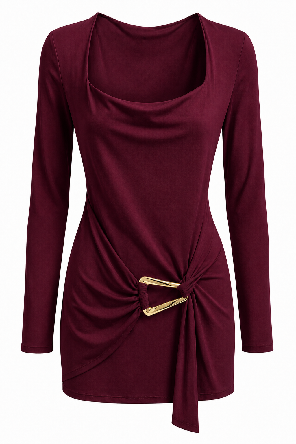 Gold Accent Tie Mini Dress