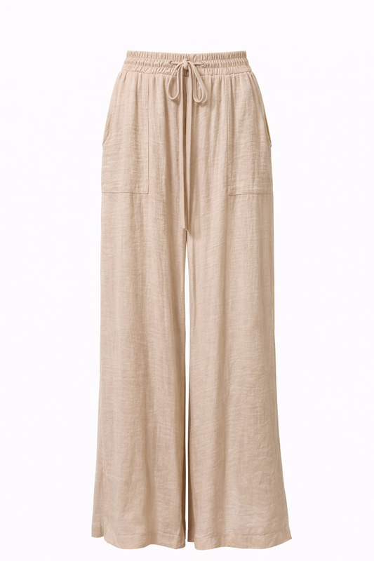 Button Crepe Pants