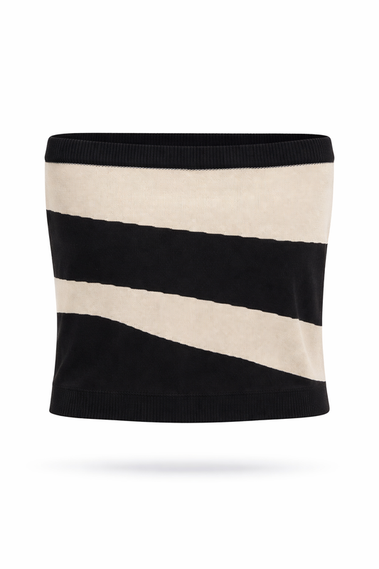 Ribbed Two Tone Tube Top