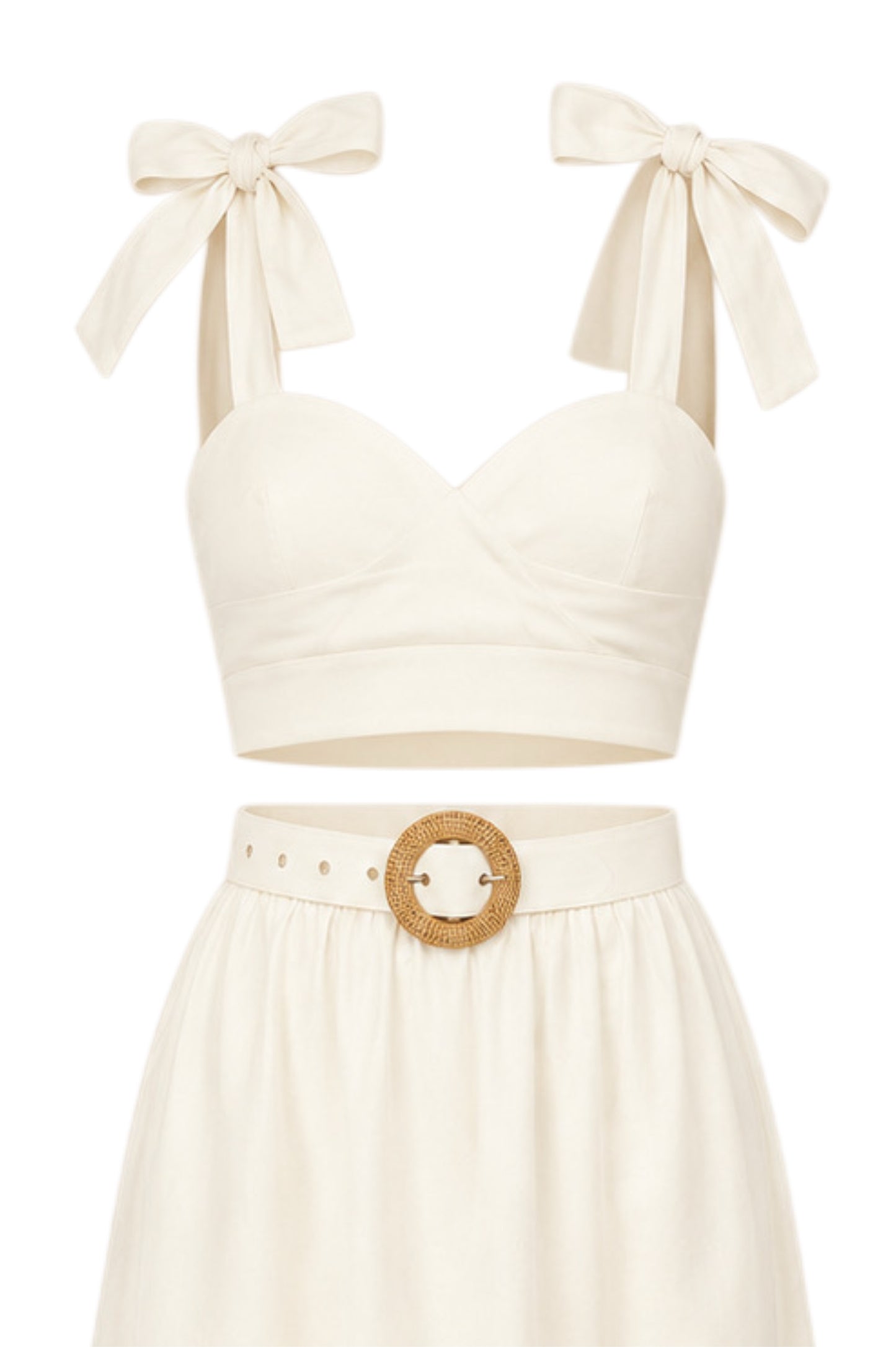 Linen Skirt + Belt Set