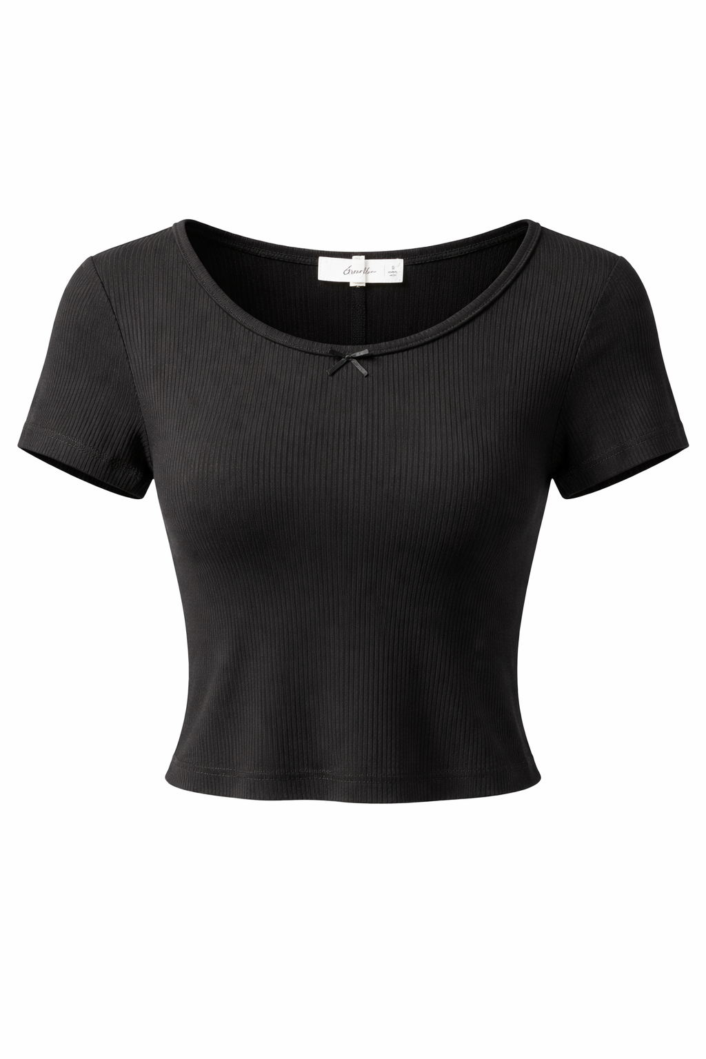 Basic Ribbed Scallop Trim Crop