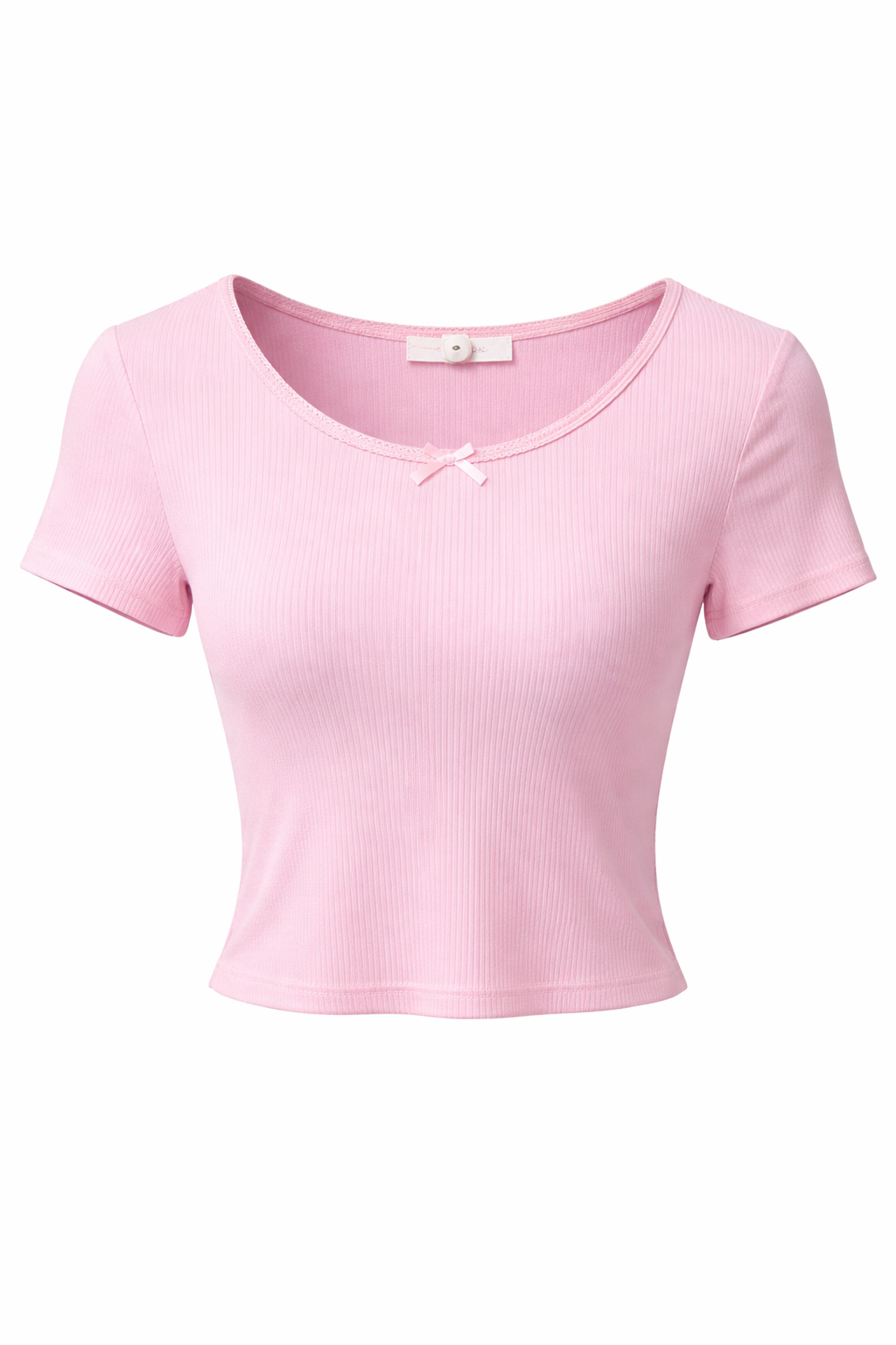 Basic Ribbed Scallop Trim Crop
