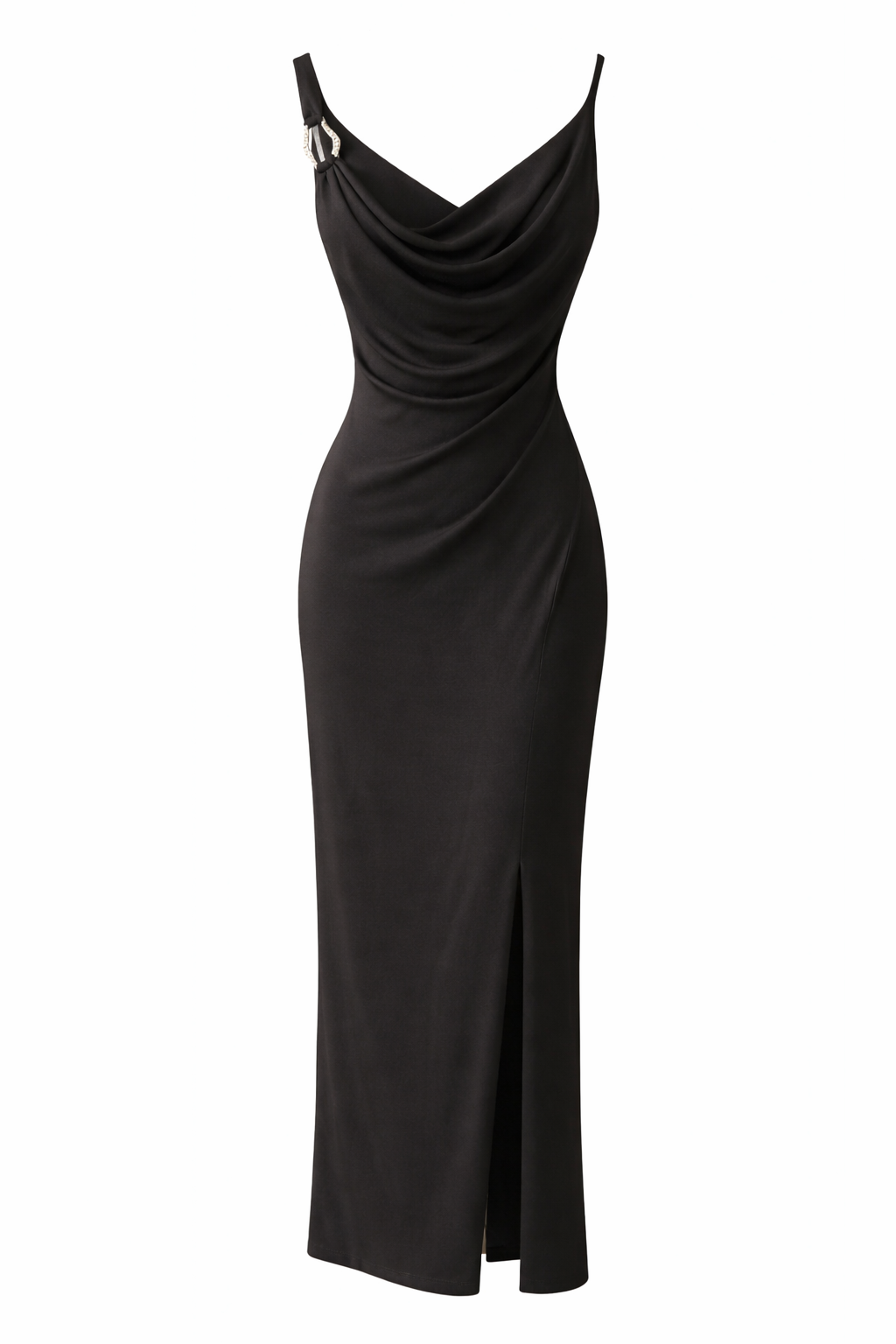 Gold Hardware Oval Strap Cross Back Maxi Dress