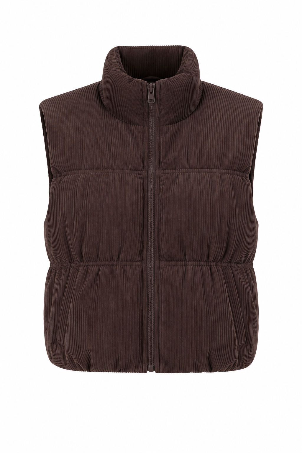 Corduroy Reversible Plaid Puffer Vest