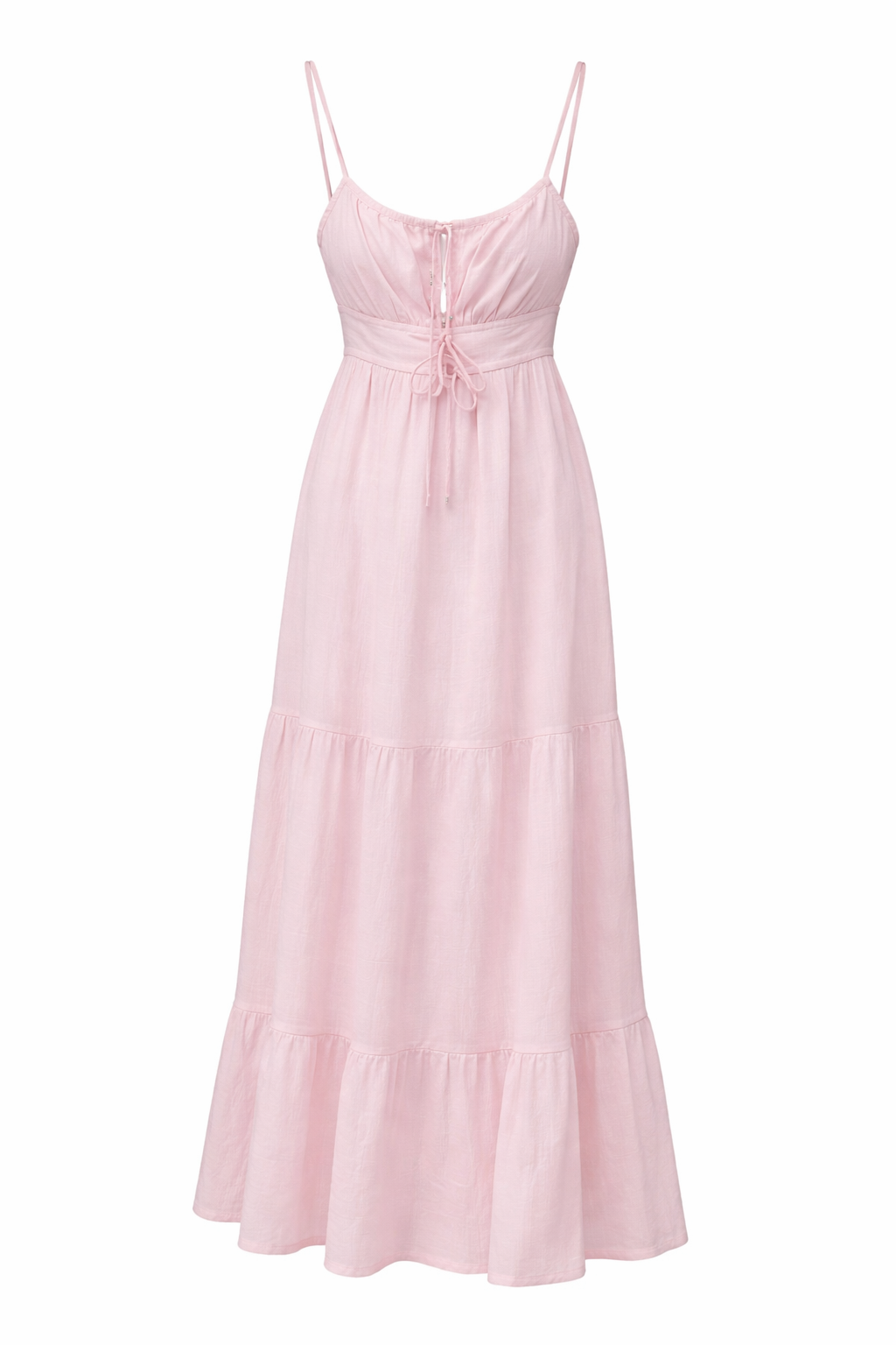 Crepe Tie Scrunch Midi Dress