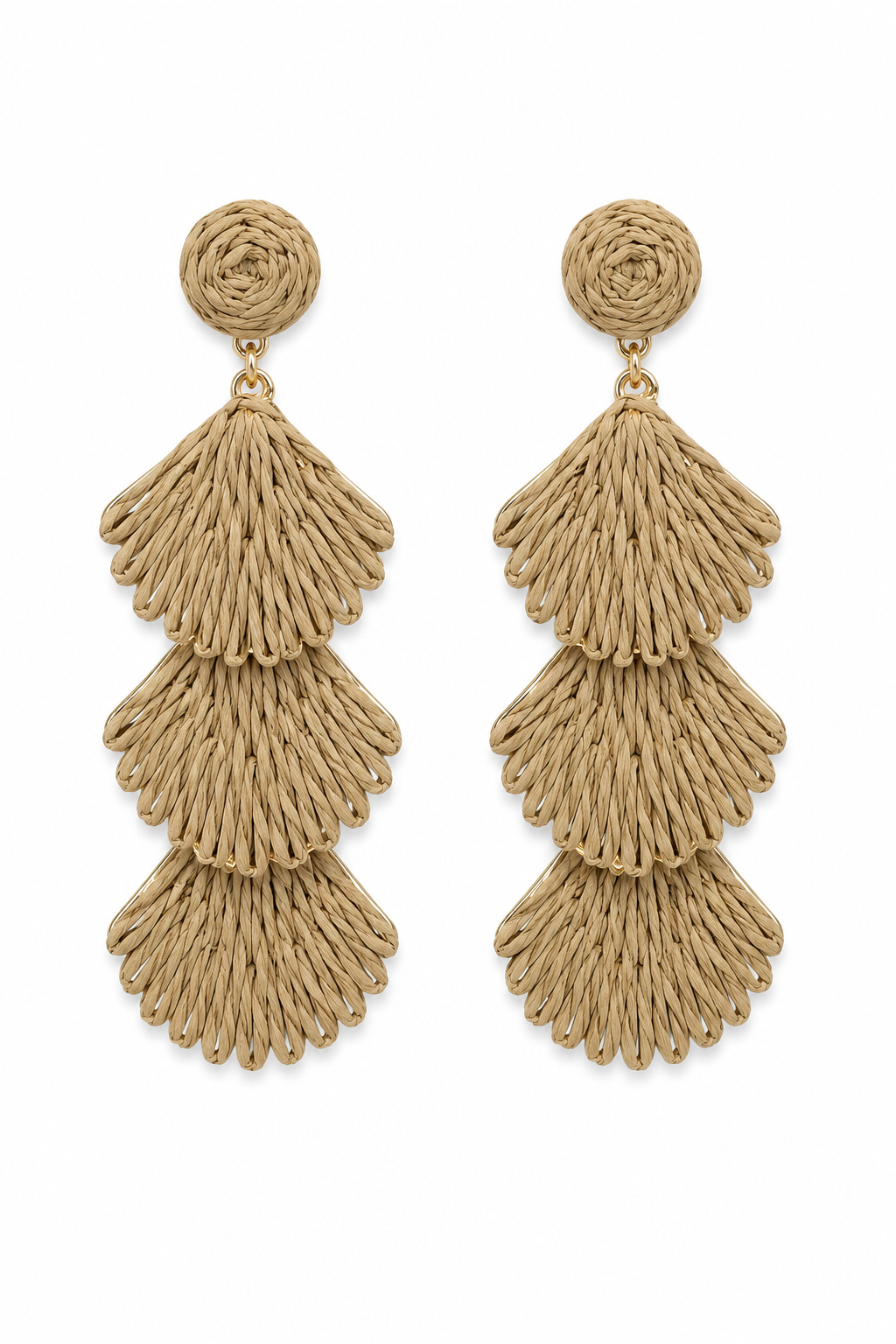 Raffia Fan Drop Earrings