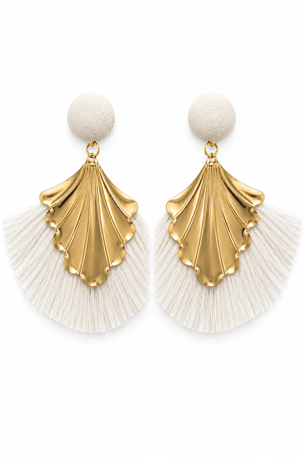 White Tassel Earrings