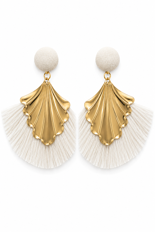 White Tassel Earrings