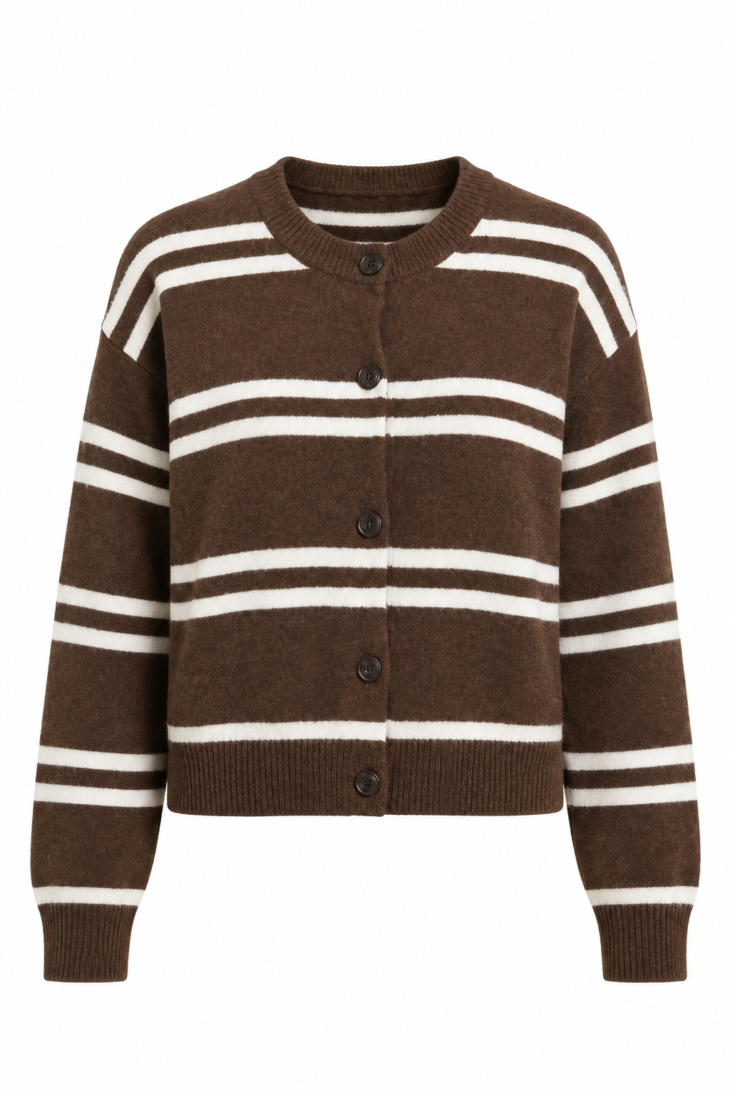 Stripe Knit Button Sweater