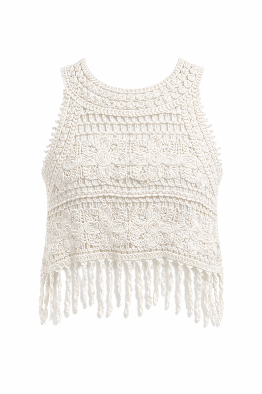 Nude Boho Crochet Top