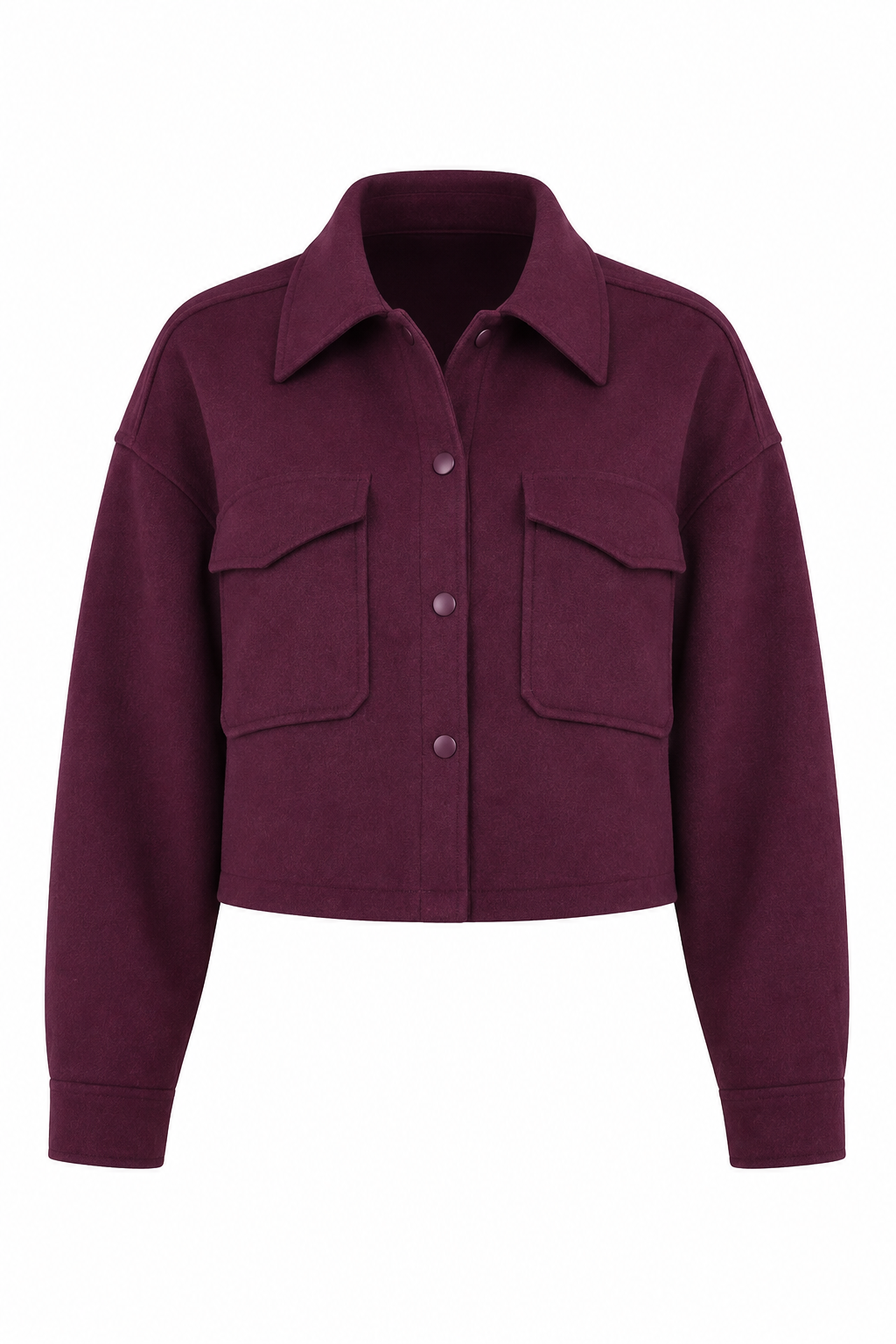 Fleece Cropped Felt Shacket
